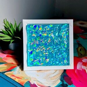 Holographic Blue Aqua Art